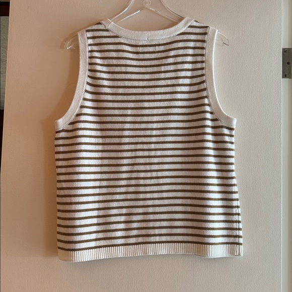 Croft & Barrow Brown and Cream Striped Knit Vest - Picture 2 of 4